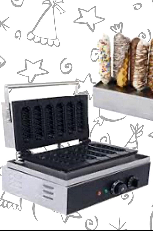 מכונת וואפל בלגי על מקל