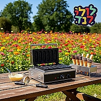 מכונת וואפל בלגי על מקל